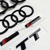 For Q5 TT 2015-2025 4Ring Logo ABS Black Car Hood Front Grill Emblem Rear Trunk Badge TT Sline Emblem Car Accessories