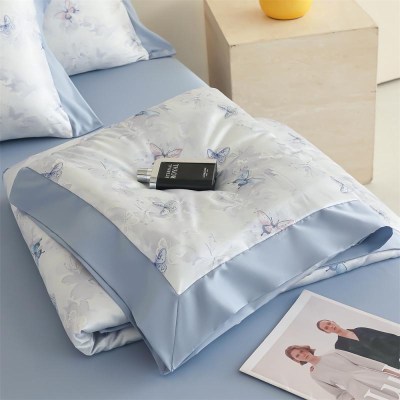 Mei Yun Ge washed silk digital printed corner style summer quilt