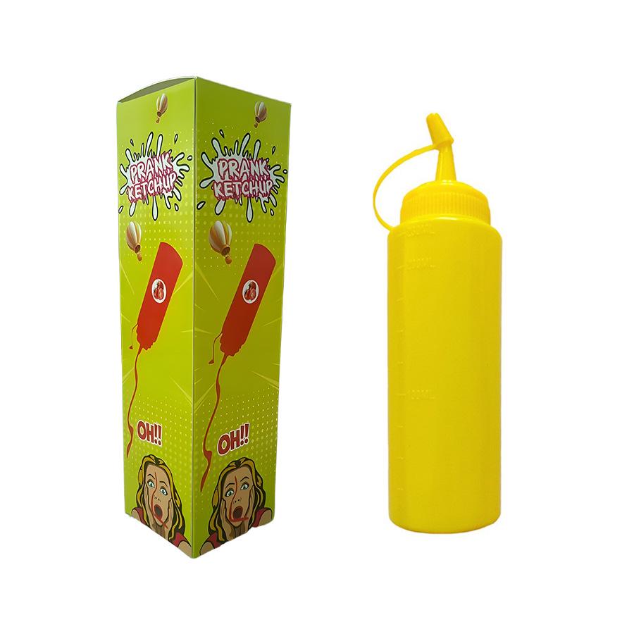 Взрослая розыгрыш Томатный кетчуп Снимающая стресс Сжимаемая бутылка - Забавная игрушка-шутка Салатная заправка