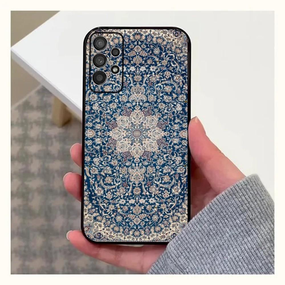 Чехол для телефона с цветочным узором в персидском стиле для Samsung Galaxy A13, A21s, A22, A31, A32, A52, A53, A71, A80, A91, Мягкий черный чехол