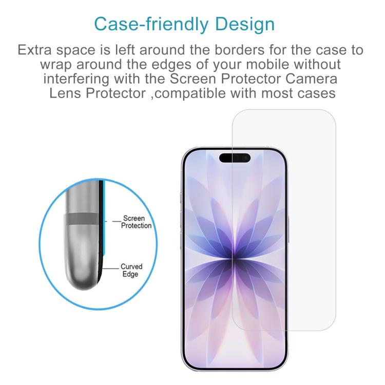 50Pcs 0.18mm High-Aluminum Tempered Glass Screen Protector For iPhone 18, Anti-Scratch HD Clear Protective Film