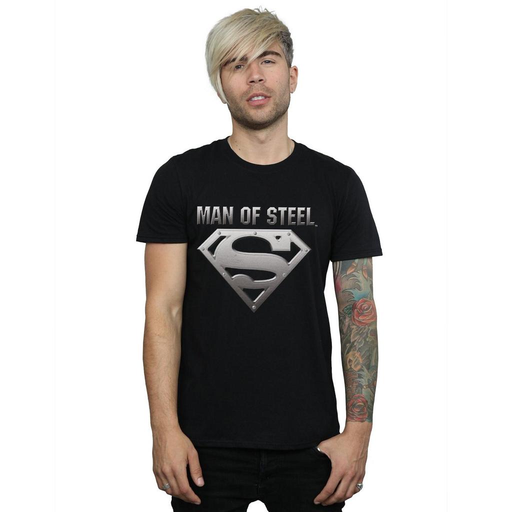 DC Comics Mens Superman Man Of Steel Shield T-Shirt