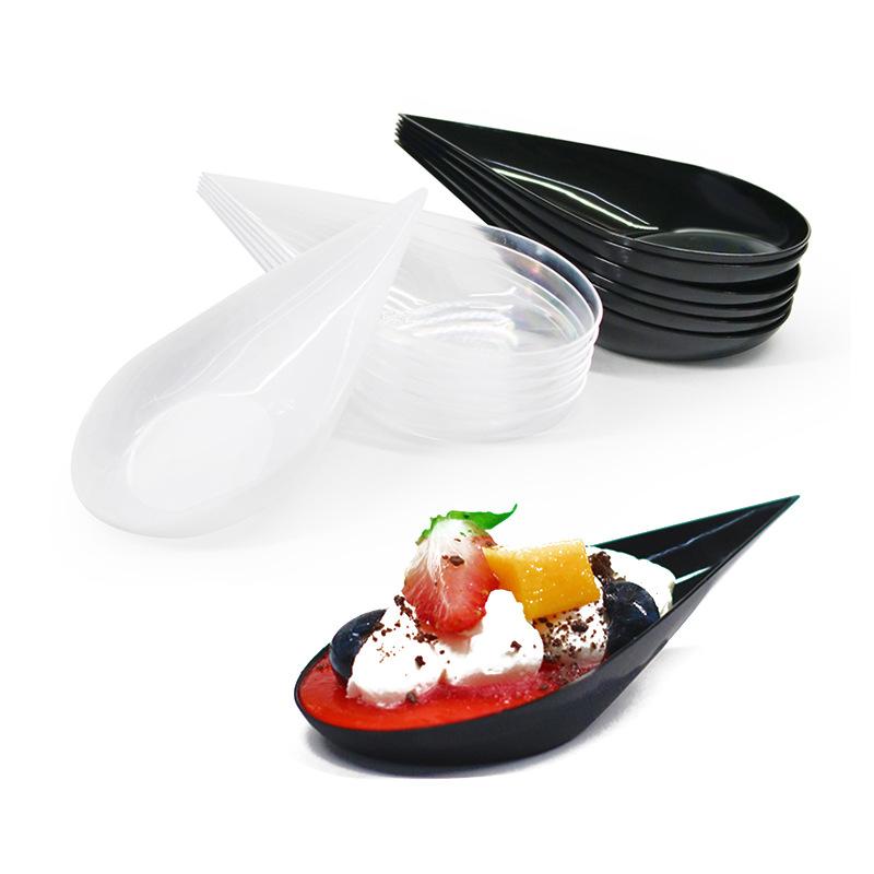 Disposable Mini Dessert Spoons 20Pcs Waterdrop Shape Food Safe Multi Use for Appetizers Holiday Parties Catering Events