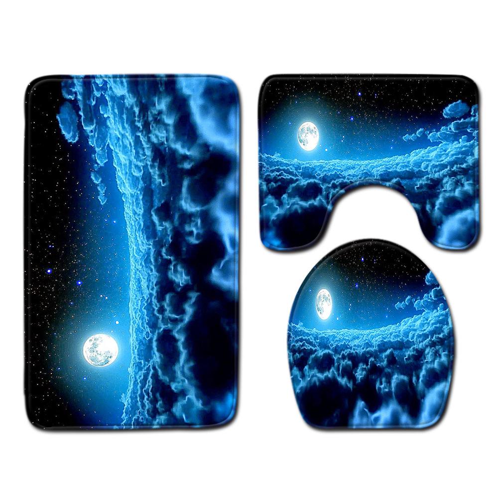 Star Bathroom Floor Mat Toilet Three-Piece Set
