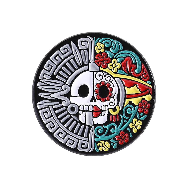 День Мертвых Скелет Кошка Катрина Эмалевые Значки De Los Muertos Мексиканский Фестиваль Броши Значок на Лацкан Украшения Подарки для Друзей