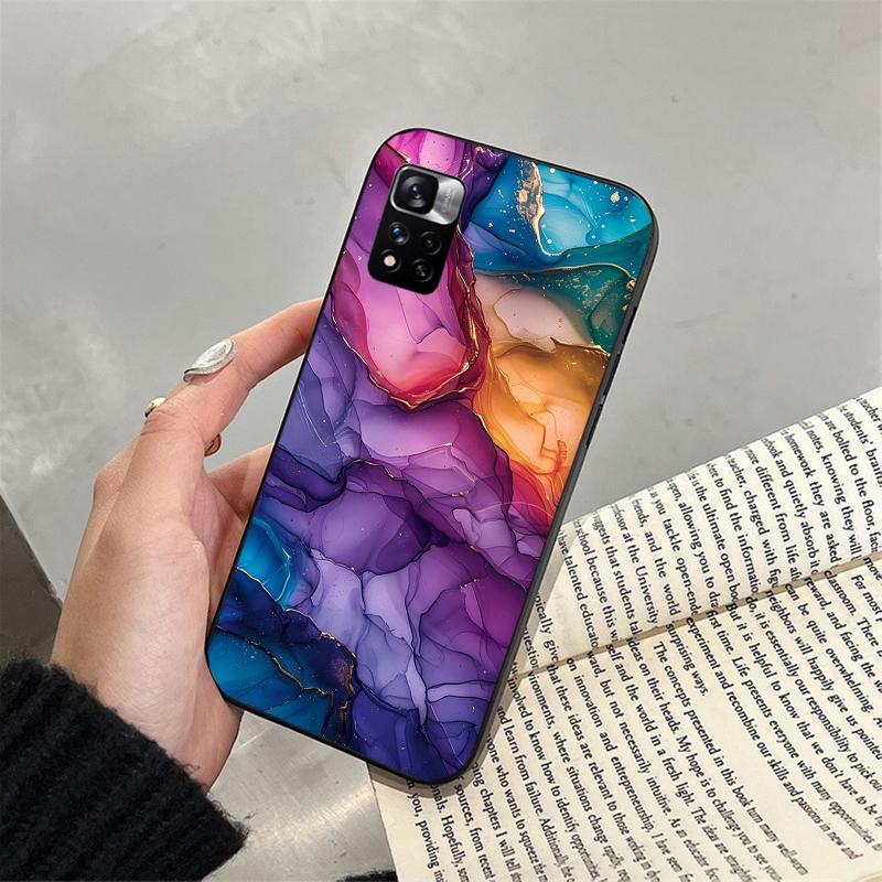 Фиолетовый мраморный чехол для телефона для Xiaomi Redmi note 13 12 Pro 11S 11 10 Pro 10S 12S Redmi 13 14C 10 13C