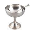 Чашка для мороженого из нержавеющей стали 304, ретро, на ножке, сервировочная десертная миска для салата и пудинга