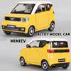 1:Масштаб 24 WULING HONGGUANG MINIEV Металлическая игрушка-модель автомобиля Резиновые шины со светом и музыкой Коллекция транспортных средств Игрушки Детский фестивальный подарок