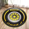 Tire-Shaped Round Car Rugs – Anti-Slip Floor Mat for Boys Bedroom, Living Room, Home Decor, Unique Coffee Table Accent