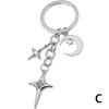 Y2K Keychains Star Moon Metal Key Rings For Women Men Friendship Gifts Handbag Decoration Handmade Jewelry
