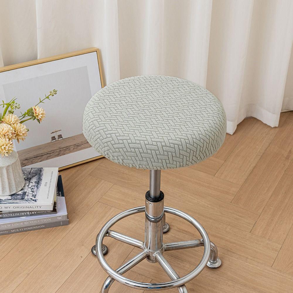 Solid Color Chair Slipcover Soft Swivel Chair Cover Round Stool Seat Cover Bar Setting