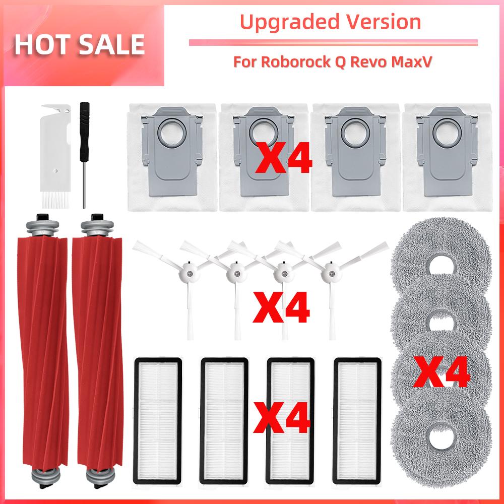 Совместимость с роботом-пылесосом Roborock Q Revo MaxV Основная боковая щетка Фильтр HEPA Швабра Запасные части для пылесборника Аксессуары