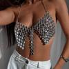 Black Chain & Pearl Patchwork Halter Vest Body Chain