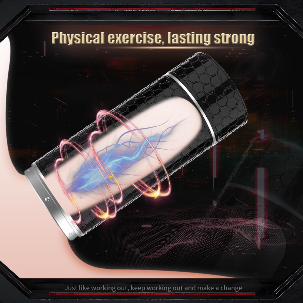 New Automatic Men's Masturbation Cup Timing Vibrator Dual Channel Vaginal Oral Sex Pocket Masturbation Cup Orgasm Men's Adult 18+