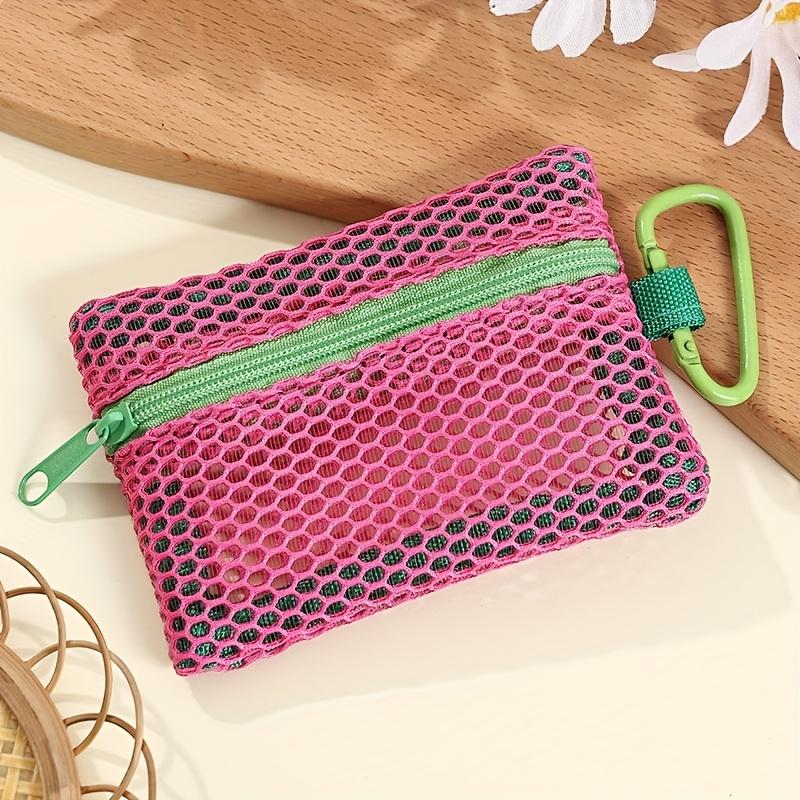 Transparent Mesh Bag Makeup Bag Fashionable And Portable Square Black Mesh Bag Flat Style Toiletry Storage Bag