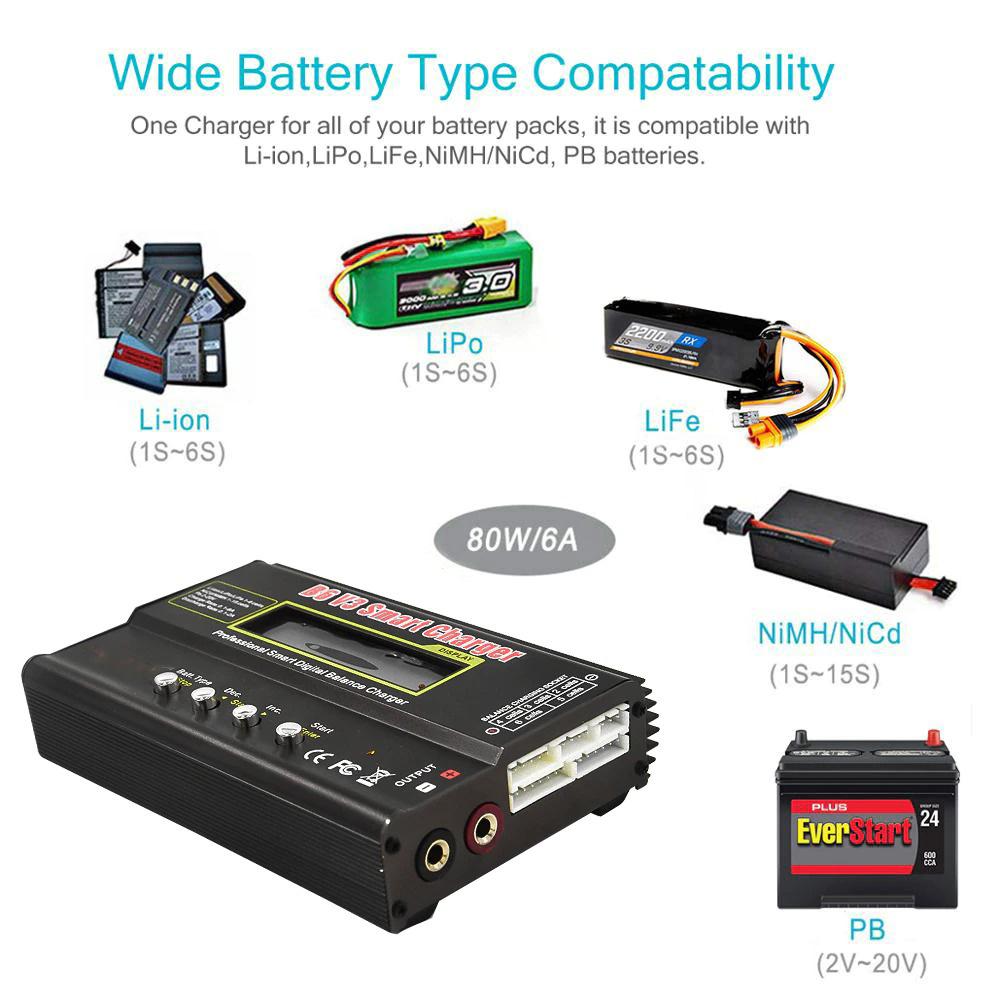80W B6 V3 Smart Balance Charger Digital Discharger For RC LiPo NIMH LiHV Battery
