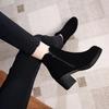 Женские ботинки на платформе, женские ботильоны, осенние модные элегантные ботильоны из искусственной замши, элегантные лаконичные однотонные ботильоны на высоком каблуке