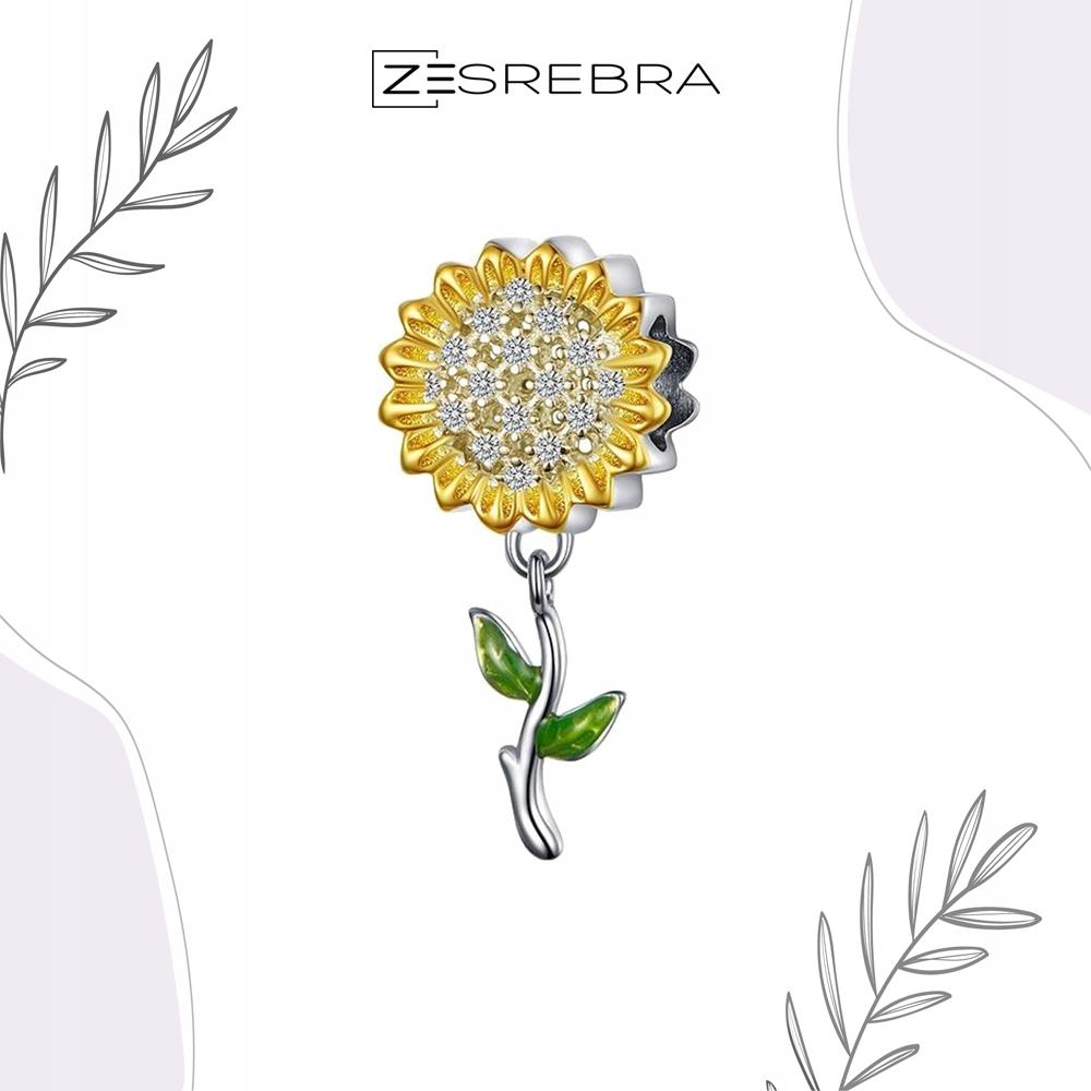 Charms Pr 925 Sunflower Pendant Bead Beads Colorful Zircons