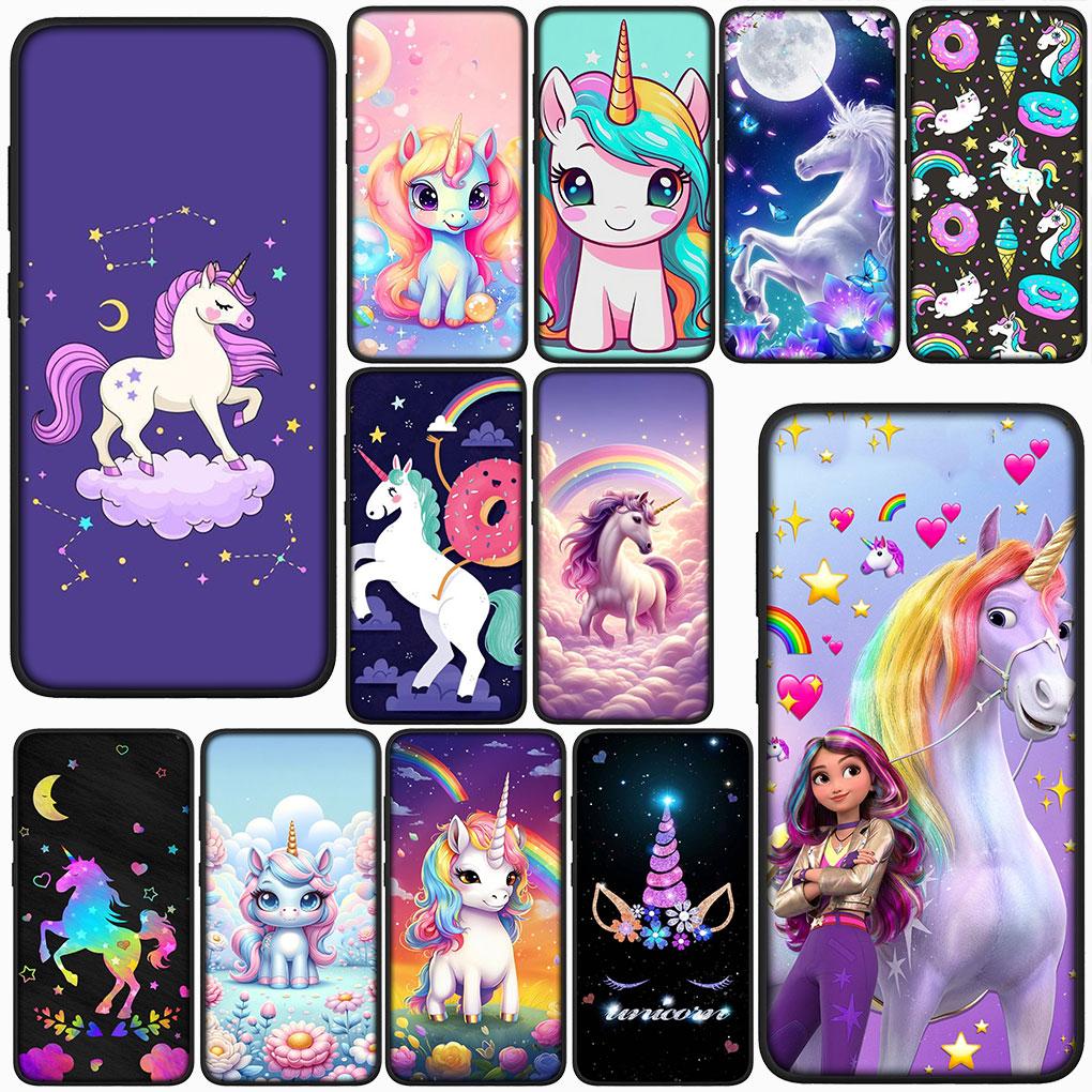 for Motorola Moto G86 G57 G67 G24 G15 G54 Power G13 G14 G34 G35 G45 G60 G53 G55 G64 G75 G72 Phone Case Unicorn Cartoon Horse