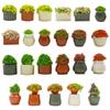 Pinenjoy Miniature Artificial Flower Pot Resin Succulent Flower Bonsai Cake DIY Play Fairy Micro Landscape Landscape Bonsai Ornament Statue, Figure,