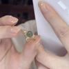 Серебряное кольцо с покрытием S925 и нефритом Хэтянь, регулируемое - Новый сладкий подарок для девушки 2024