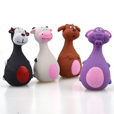 Animal Bite Resistant Cleaning Teeth Sound Squeaky Chew Playing Latex Dog Toys Rubber Vocal Toys