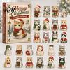 Decorative Christmas Accents Cat Advent Calendar, 24 Day Countdown with Cute Ornaments, Calendar 2D Acrylic Kitty Holiday Decorations, Gift for