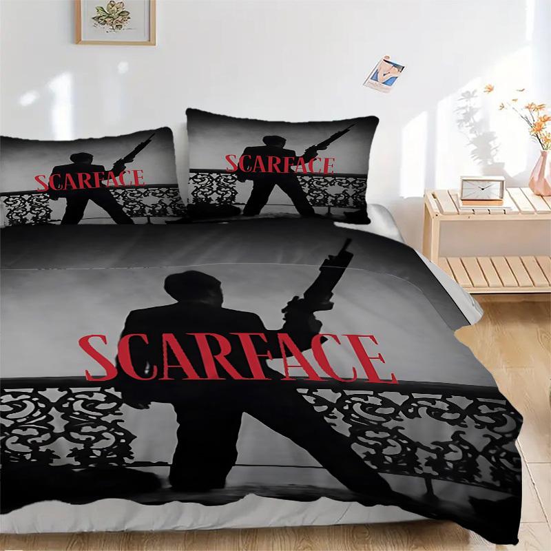 3pcs Scarface Comforter Set - Four Seasons Home High,Machine Washable Bedspread with Pillowcases (No Filling) yy250909042