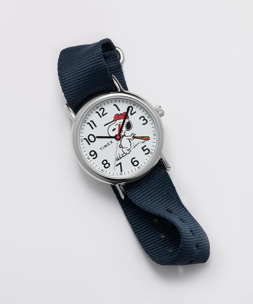 Taimaegseu X Peanuts Weekender Snoopy Бейсбольные Модные Часы с Нейлоновым Ремешком 38 мм