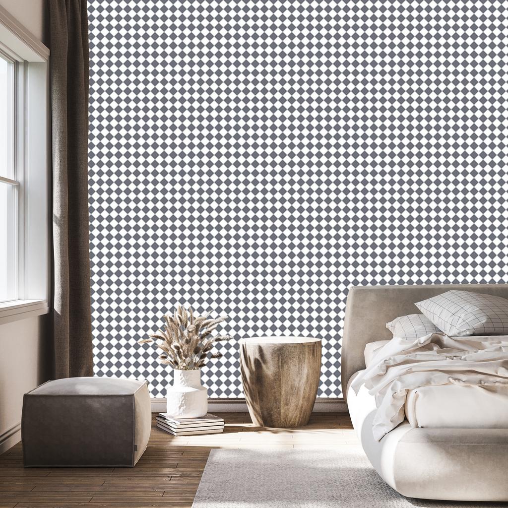 Geometric rhombus wallpaper gray and light gray 50x1000
