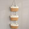 3 Layer Wall Hanging Storage Basket Cotton Rope Organizer Home Decor Hanging Basket Household