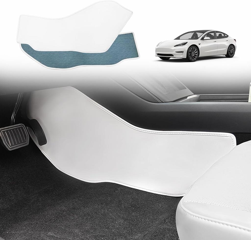 For Tesla Model Y Juniper Nappa leather Side Defense Kick Pad Model 3 Highland Central Control Protective Foot Pad Interior