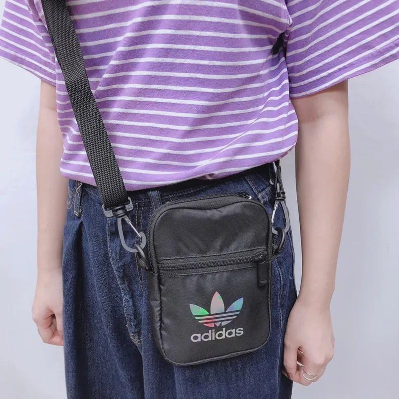 Adidas Originals Trefoil Polyester Cell Phone Pouch , Small Square Bag , Shoulder Bag , Crossbody Bag Regular Unisex Black (Unisex)