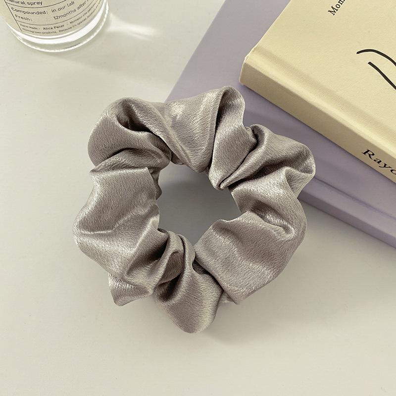Satin Pig Large Intestine Hair Band Solid Color Fabric Head Flower European and American Headrope Rubber Band Hair Accessories