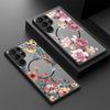 Чехол с принтом роскошных цветов для Samsung Galaxy S26 Ultra S25 FE S24 S23 S22 Plus S21 FE Магнитный Тонкий Гибридный TPU+PC Матовый Чехол для Телефона