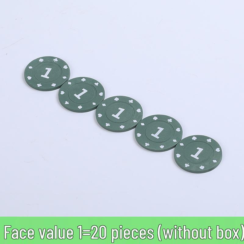 Коробка 100 пластиковых фишек для карточных игр: Баккара, Маджонг, Покер