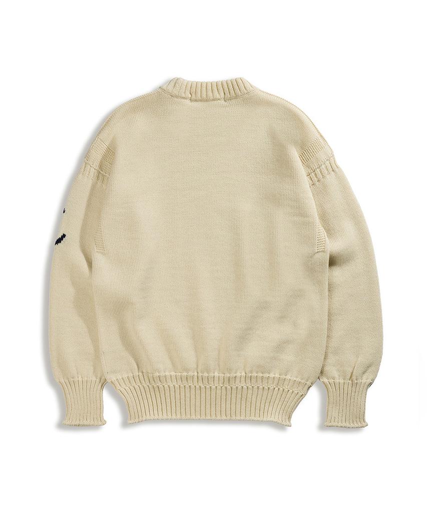 Geonjiulleunseu Crewneck Wholegarment Sweater - Aran