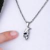 Injured Half Face Skull Men Pendant Necklace,  Handcrafted Byzantine Silver Chain,  Gothic Broken Skull Necklace for Men,  Biker Gift