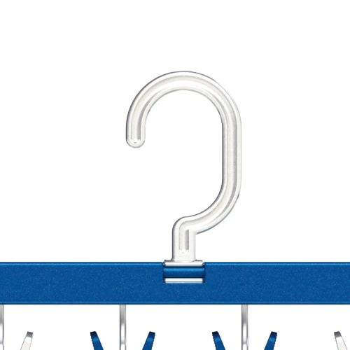 Towa Sangyo Laundry Drying Rack with LST Side Hooks, 32 Pinch Clothes Hangers, Blue, Anti-Tilt, Double Hooks, Large, Approx. 33cm Wide x 60cm Deep x 3