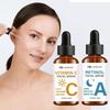 Vitamin C Facial Serum & Retinol Facial Serum-Elastic Pore Refining Brightening-Firming Moisturizing Minimize Pores-30ml+30ml