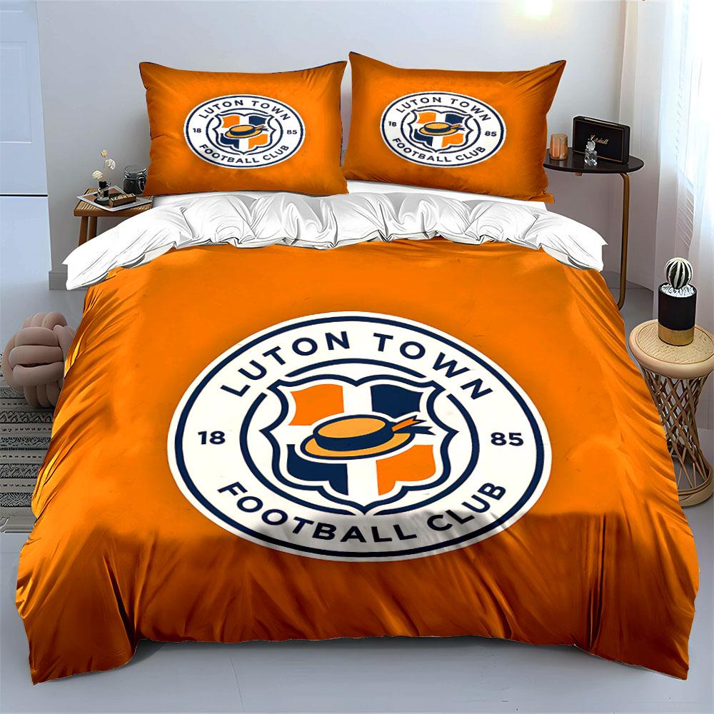 Luton Town Football Club Logo Bedding Duvet Cover Set Duvet Cover Pillowcases (1*Duvet Cover 2*Pillowcases, without duvet insert)