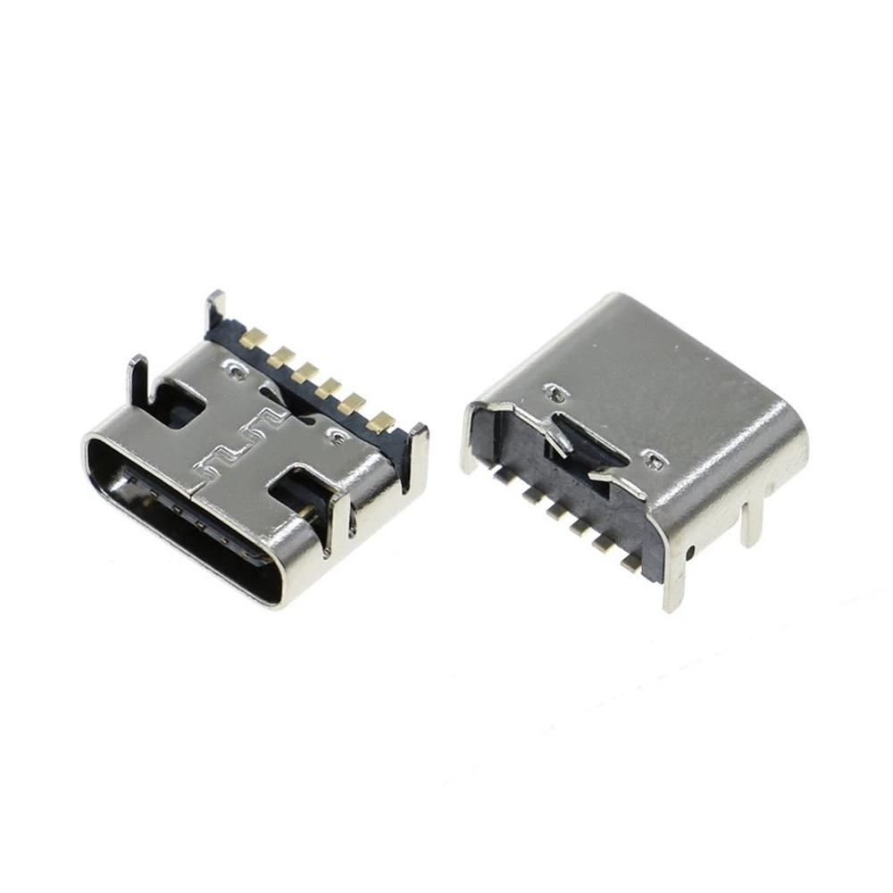 6 Pin SMD DIP Mobile Phone Female Connector Type C Socket Connector Charging Socket Type-C Female