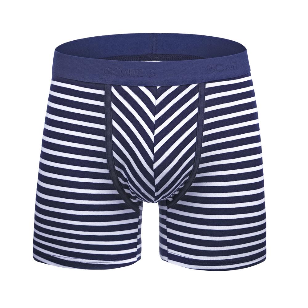 BONITOS 1 шт. открывающиеся мужские трусы с принтом, хлопковые мужские боксеры, нижнее белье в полоску для мужчин