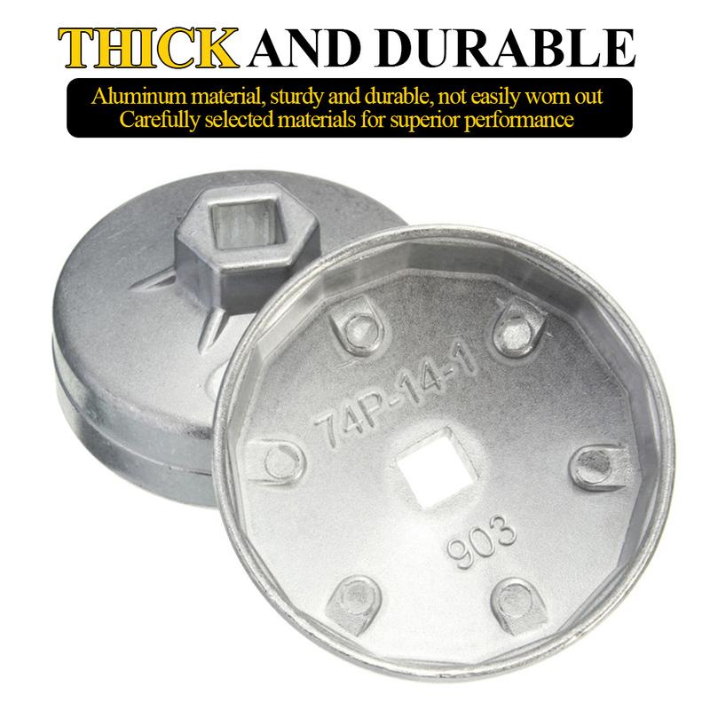 74mm 14 Flute Aluminum Oil Filter Wrench Cap Socket Remover Tool Auto Car Replacement Accessories for Mercedes Benz