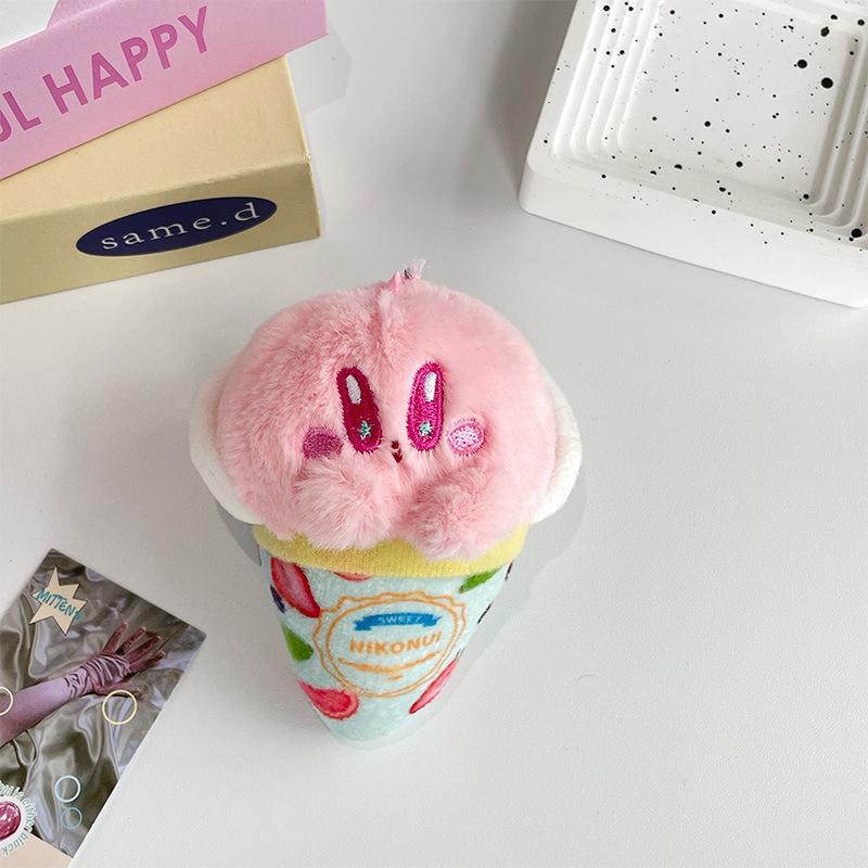 Новый мультяшный брелок для ключей в виде конуса и звезды, креативный плюшевый милый кулон в виде мороженого, парный стиль, подвесное украшение