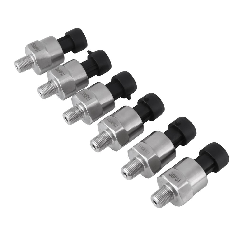 1/8" NPT Stainless Steel Pressure Transducer Sensor 0.5-4.5V Output 30-500 PSI for Oil Fuel Air Water IP67 Rated