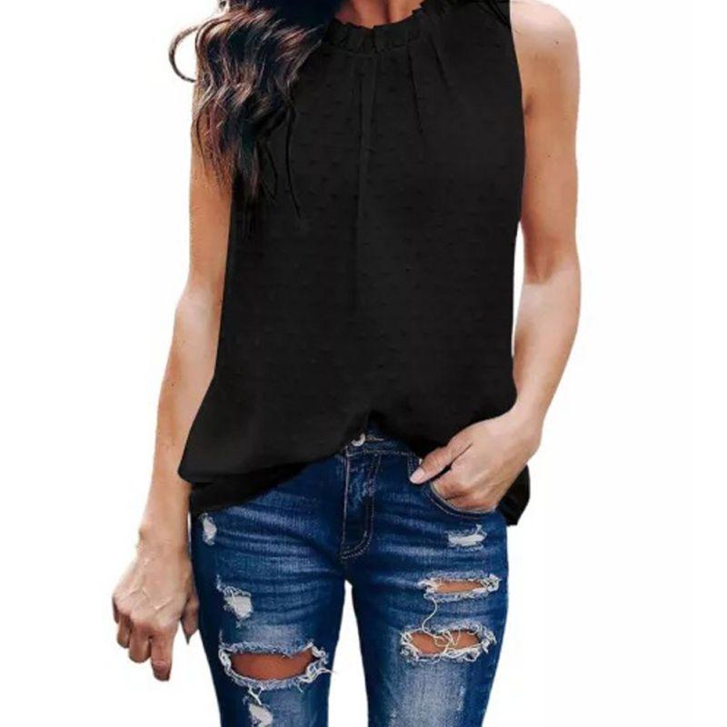 Женский топ, приталенный повседневный топ для йоги, с круглым вырезом, без рукавов, однотонный, базовая майка, пуловер, футболка, футболки