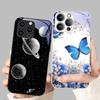 Чехол для iPhone 11 12 13 14 15 16 16e Закаленное Стекло Чехол для Телефона Для iPhone16 Pro Max 15 Plus 12 Mini Жесткий ПК Стекло Цветные Fundas