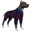 Пижама для собак LovinPet XL для очень крупных собак - Защита от вылизывания и успокаивающая тревожность, Пижама для больших собак, Легкая эластичная ткань, Принт с кольцами, Пижама для больших