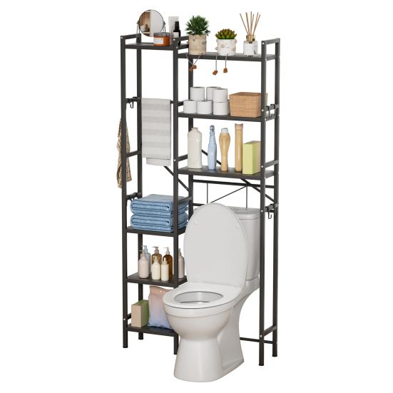 Above Toilet Storage Rack, 3-Tier Over The Toilet Shelf, Freestanding Bathroom Organizer Adjustable Storage Shelf Space Saver Rack for Restroom
